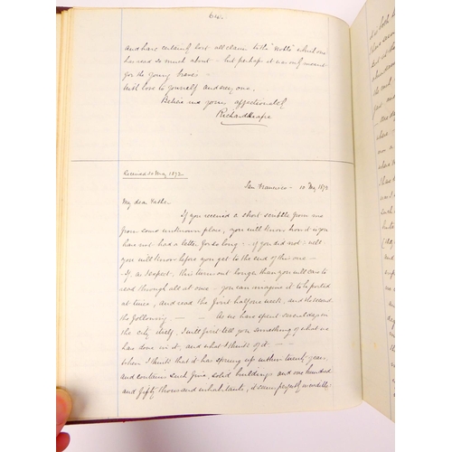 98 - HEAPE RICHARD, of Healey Hall, nr. Rochdale.  Copies of Letters Written Home During his Travels Abro... 