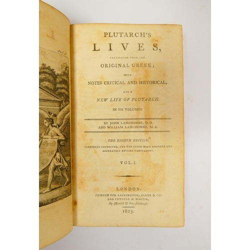112 - PLUTARCH.&nbsp;&nbsp;Lives, Translated from the Original Greek ... by John Langhorne & William L... 