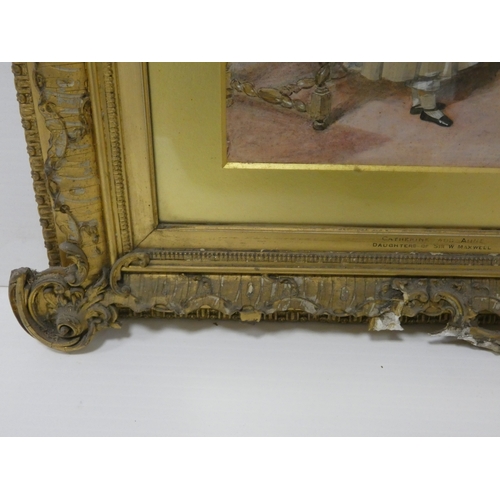 1 - 19th century SchoolCatherine and Anne, Daughters of Sir W. Maxwell.watercolour, 45cm x 35cm, in gilt... 