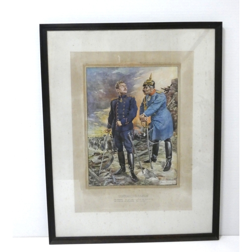 10 - After Bernard PartridgeUnconquerable, Depicting Kaiser Wilhelm and King of Belgium, Lithograph publi... 