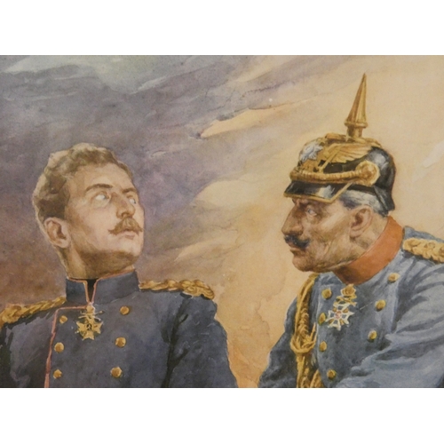 10 - After Bernard PartridgeUnconquerable, Depicting Kaiser Wilhelm and King of Belgium, Lithograph publi... 
