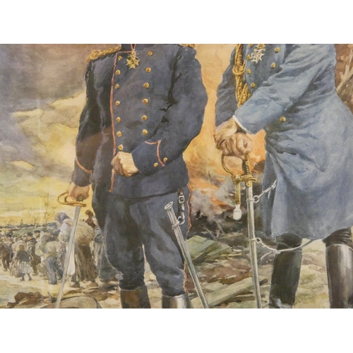 10 - After Bernard PartridgeUnconquerable, Depicting Kaiser Wilhelm and King of Belgium, Lithograph publi... 