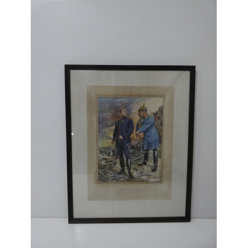 10 - After Bernard PartridgeUnconquerable, Depicting Kaiser Wilhelm and King of Belgium, Lithograph publi... 