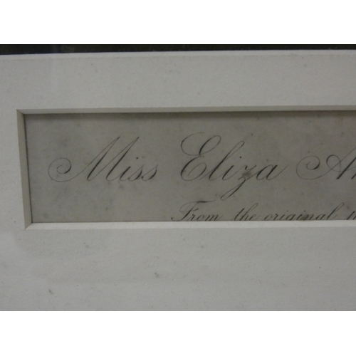 11 - Miss Eliza Ann Linley afterwards Mrs Sheriden.19th century engraving, 58cm x 47cm, and another of Do... 