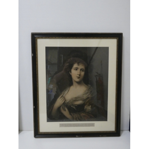 11 - Miss Eliza Ann Linley afterwards Mrs Sheriden.19th century engraving, 58cm x 47cm, and another of Do... 