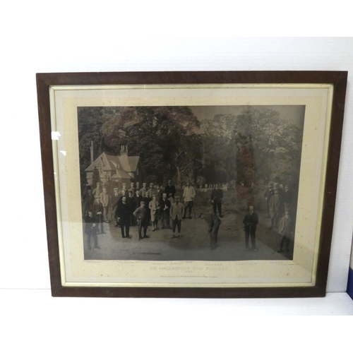 12 - The Parliamentary Golf Handicap 1892, with signatures, photograph published by Barrauds, London, 53c... 