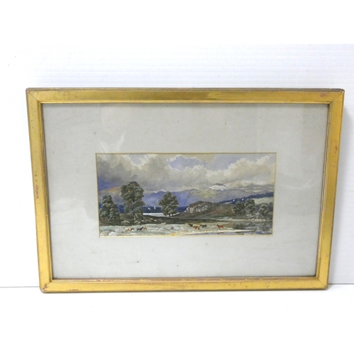 21 - Sir Herbert Eustace Maxwell 7th BtScottish 1845-1937.Cattle grazing by a lake.Signed and dated 1873,... 