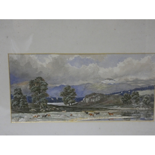 21 - Sir Herbert Eustace Maxwell 7th BtScottish 1845-1937.Cattle grazing by a lake.Signed and dated 1873,... 