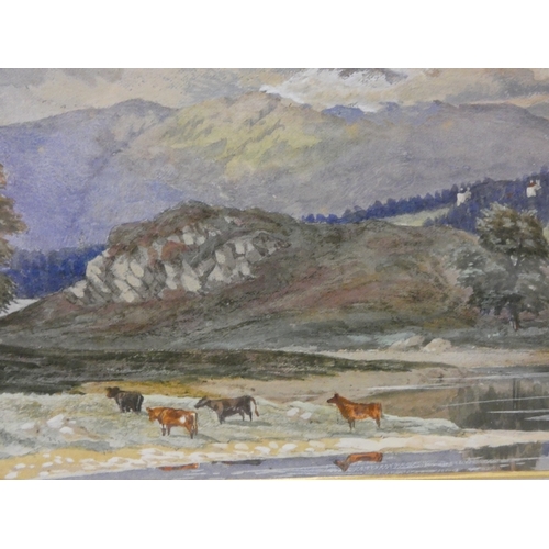 21 - Sir Herbert Eustace Maxwell 7th BtScottish 1845-1937.Cattle grazing by a lake.Signed and dated 1873,... 