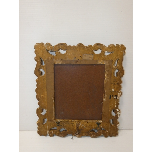 25 - 19th century French Rococo gilt gesso wall mirror, with pierced scrolling frame. plate size 34cm x 2... 