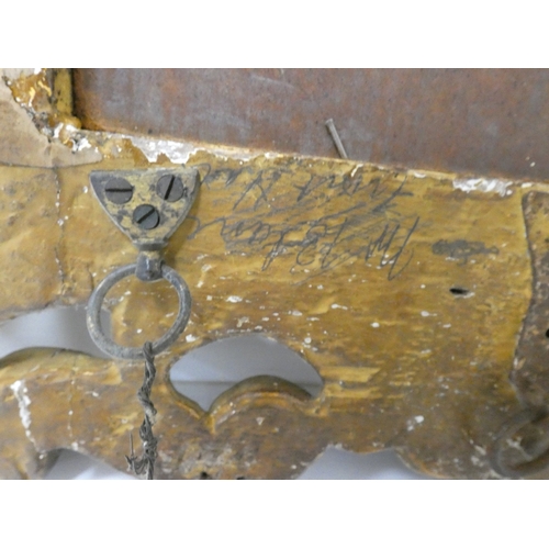 25 - 19th century French Rococo gilt gesso wall mirror, with pierced scrolling frame. plate size 34cm x 2... 