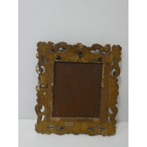 25 - 19th century French Rococo gilt gesso wall mirror, with pierced scrolling frame. plate size 34cm x 2... 