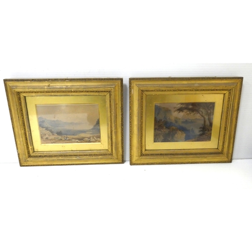 3 - 19th century Italian SchoolThree figures by a lake.watercolour, 20cm x 28cm, and a companion. (2)... 