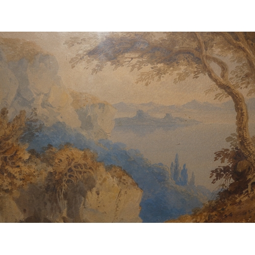 3 - 19th century Italian SchoolThree figures by a lake.watercolour, 20cm x 28cm, and a companion. (2)... 