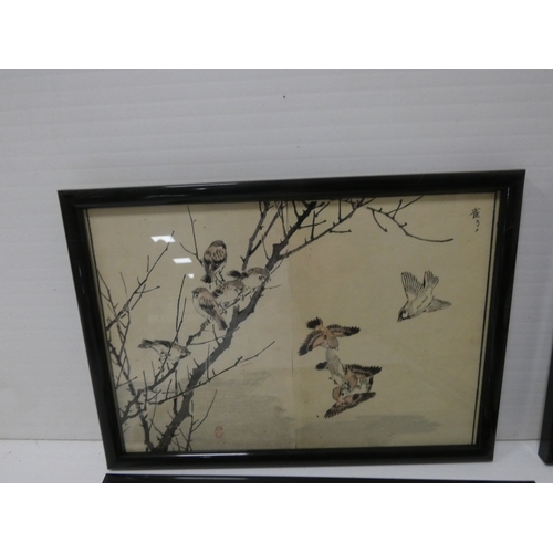 31 - Collection of Japanese signed wood block prints on paper, Depicting various birds to include Ho-Ho b... 