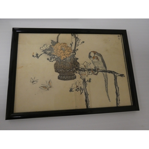 31 - Collection of Japanese signed wood block prints on paper, Depicting various birds to include Ho-Ho b... 