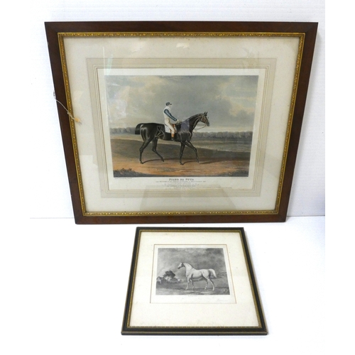 32 - After HerringFiho Da Puta, 1815 winner of the St Ledger.print in rosewood frame and a smaller print ... 