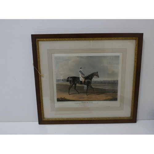 32 - After HerringFiho Da Puta, 1815 winner of the St Ledger.print in rosewood frame and a smaller print ... 