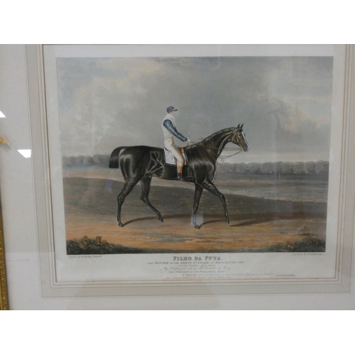 32 - After HerringFiho Da Puta, 1815 winner of the St Ledger.print in rosewood frame and a smaller print ... 