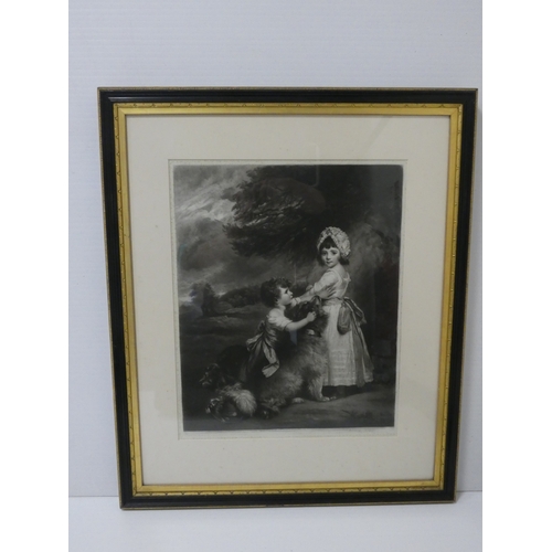 33 - After Sir Joshua Reynoldsengraving by Norman Hirst of Children and a dog. signed in pencil lower lef... 