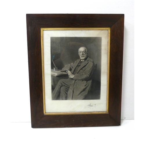 38 - Edwardian portrait print of Charles Douglas Home, signed indistinctly to lower margin, framed in ros... 