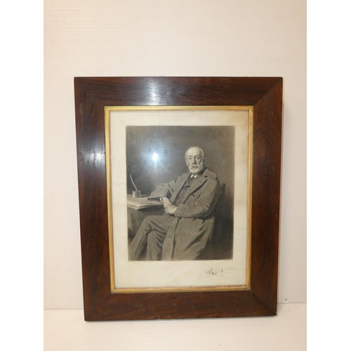 38 - Edwardian portrait print of Charles Douglas Home, signed indistinctly to lower margin, framed in ros... 
