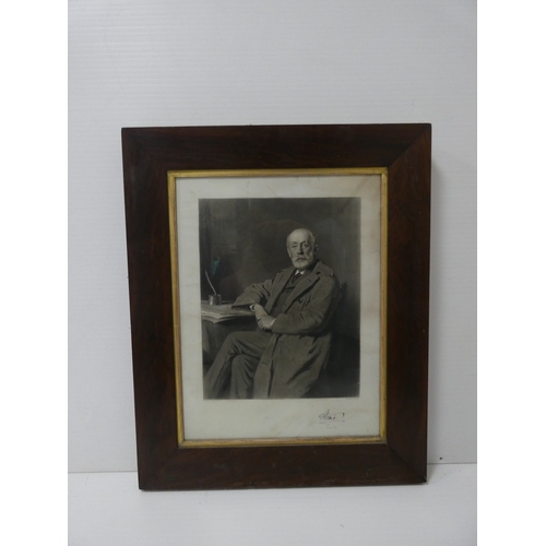 38 - Edwardian portrait print of Charles Douglas Home, signed indistinctly to lower margin, framed in ros... 