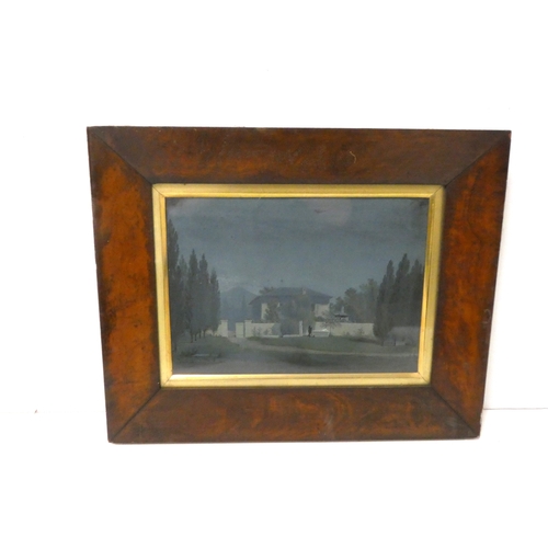 4 - 19th century SchoolFigure by a house in a garden.watercolour, 24cm x 30cm, framed.... 