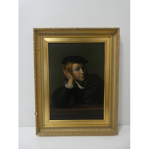 43 - Portrait of the artist Raphael, after the original displayed in the Louvre Paris, inscribed labels t... 
