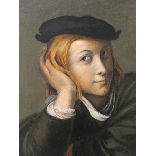 43 - Portrait of the artist Raphael, after the original displayed in the Louvre Paris, inscribed labels t... 