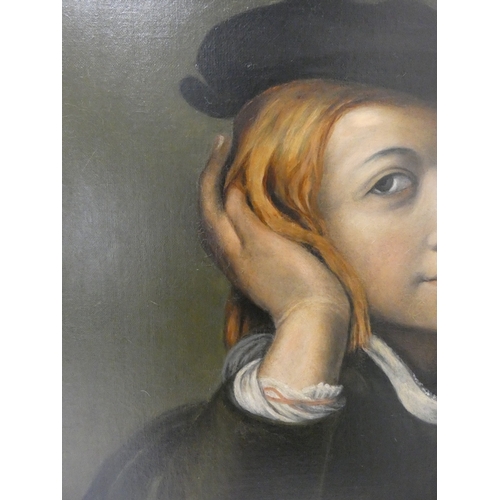 43 - Portrait of the artist Raphael, after the original displayed in the Louvre Paris, inscribed labels t... 