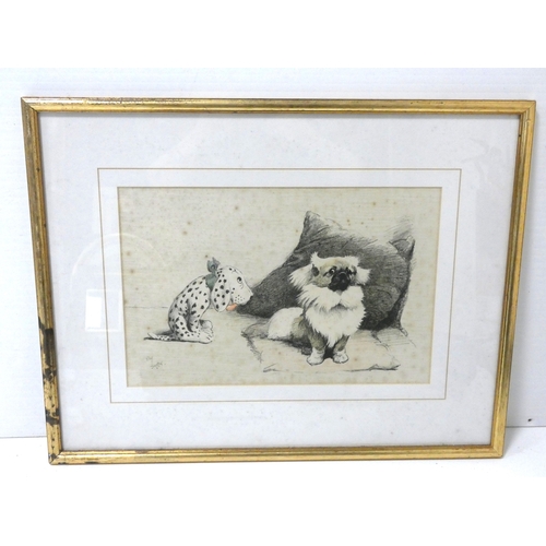 46 - Cecil Aldin, British 1870-1935.Study of Dogs.signed lithograph.