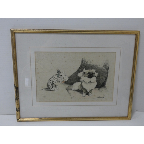 46 - Cecil Aldin, British 1870-1935.Study of Dogs.signed lithograph.