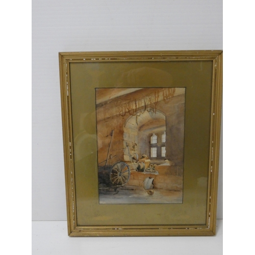 48 - British School c. early 20th centuryPortrait of a seated Gentleman.watercolour in gesso frame, and f... 