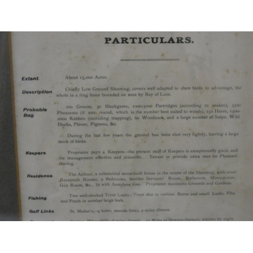 49 - Framed particulars of Monreith Shootings Wigtownshire and another entitled Notice of County of Wigto... 