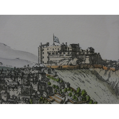 52 - Prospect of Her Ancient City of Edinburgh, colour print, framed and glazed.
