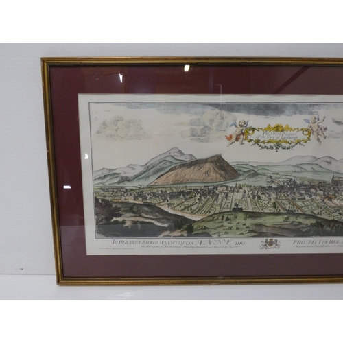 52 - Prospect of Her Ancient City of Edinburgh, colour print, framed and glazed.