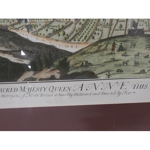 52 - Prospect of Her Ancient City of Edinburgh, colour print, framed and glazed.