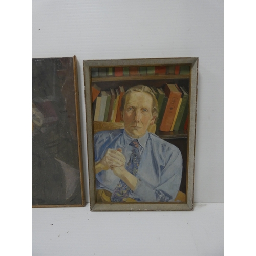 54 - Christian Maxwell, Scottish 20th century.Portrait oil, and six other unsigned portraits possibly fro... 