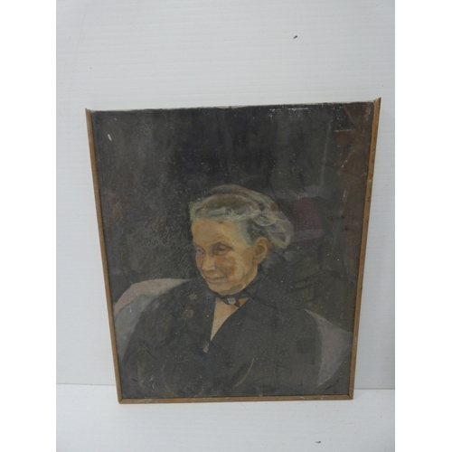 54 - Christian Maxwell, Scottish 20th century.Portrait oil, and six other unsigned portraits possibly fro... 