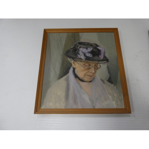 54 - Christian Maxwell, Scottish 20th century.Portrait oil, and six other unsigned portraits possibly fro... 