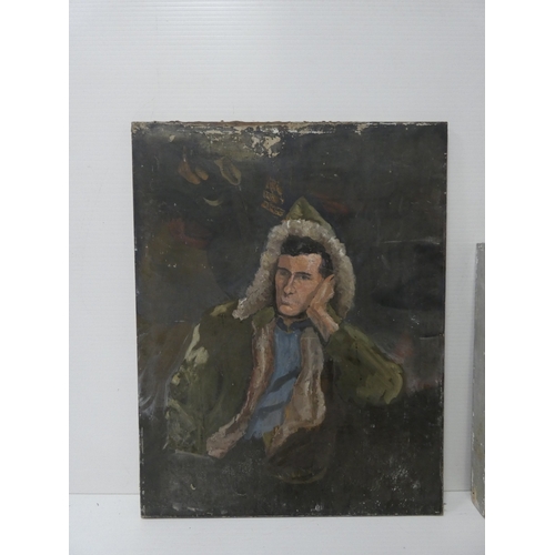 54 - Christian Maxwell, Scottish 20th century.Portrait oil, and six other unsigned portraits possibly fro... 