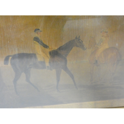 55 - Victorian print of The Recruiting Sergeant, with Full Cry titled sporting print in rosewood frame, a... 