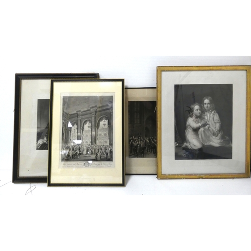 57 - Lobby of the House of Commons 1880, after the original photograph, and three other prints to include... 