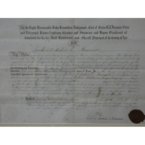 58 - Sir Herbert Eustace Maxwell 7th Bt, Scottish 19th century, Commission or appointment document c. 187... 