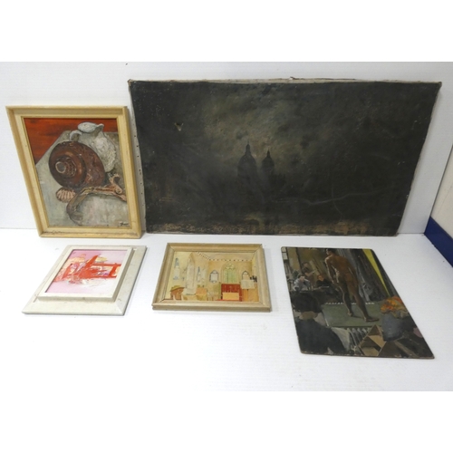 59 - Shan GrantStill Life.Oil on board, Southampton Art Society label verso, with another oil on canvas o... 