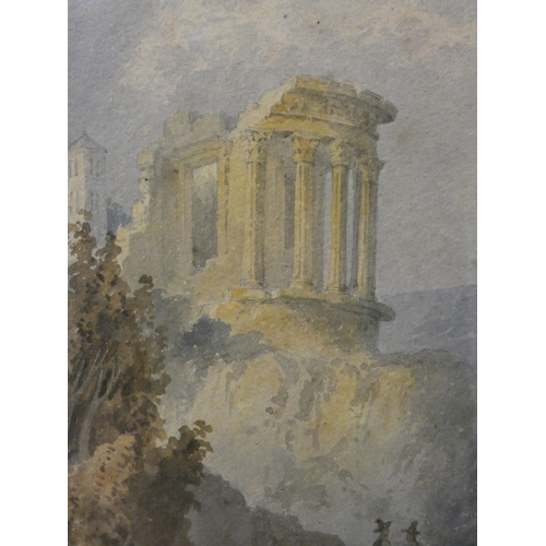 6 - 19th century Italian SchoolFigures by a fountain.watercolour, 20cm x 28cm and two others by the same... 