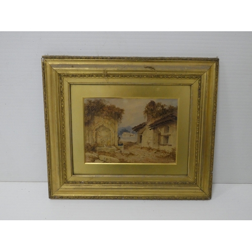 6 - 19th century Italian SchoolFigures by a fountain.watercolour, 20cm x 28cm and two others by the same... 