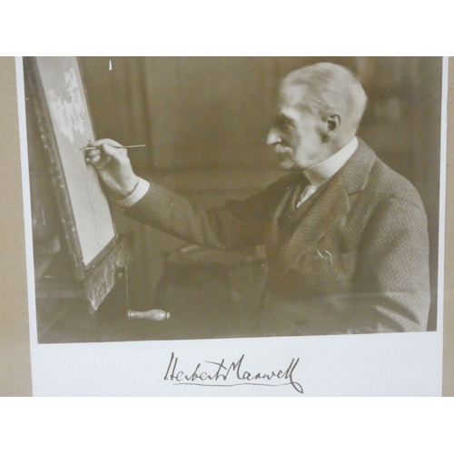 61 - Framed photograph of Sir Herbert Eustace Maxwell, titled Herbert Maxwell, and Dress Regulations noti... 