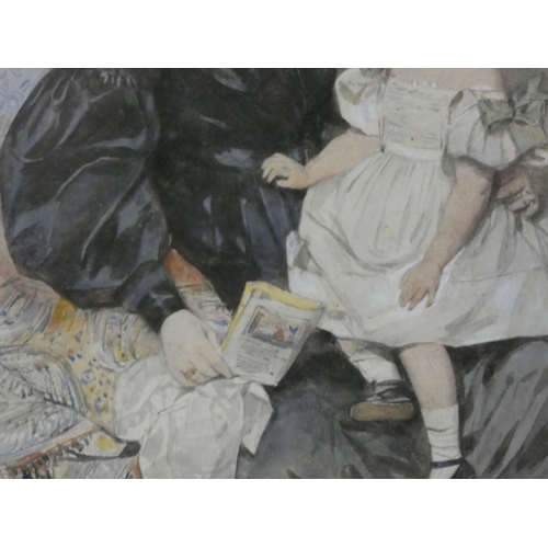 8 - 19th century SchoolHelenora Lady Maxwell of Monreith and her daughter Eglantine, watercolour, 36cm x... 